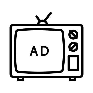 reklamlar ince çizgi vektör simgesi