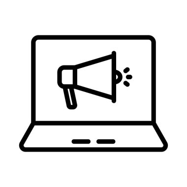 reklamlar ince çizgi vektör simgesi