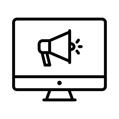 reklam ince çizgi vektör simgesi