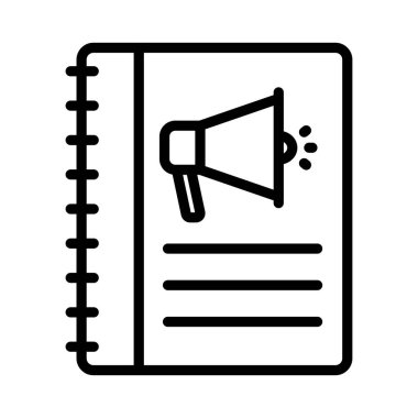 reklamlar ince çizgi vektör simgesi