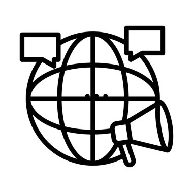 küresel ince çizgi vektör simgesi