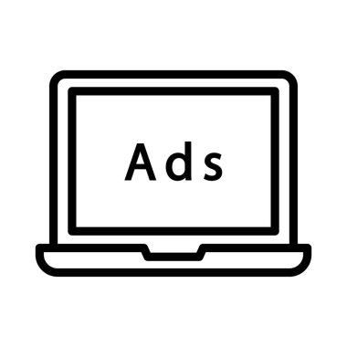 reklam ince çizgi vektör simgesi