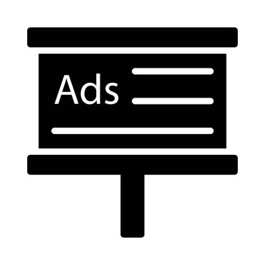 banner glyph düz vektör simgesi