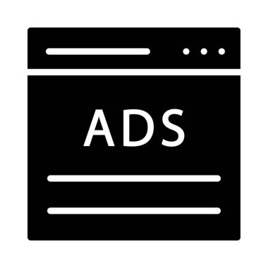 web sayfası glyph düz vektör simgesi