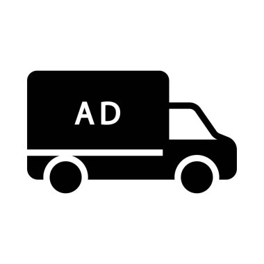 kamyon glyph düz vektör simgesi