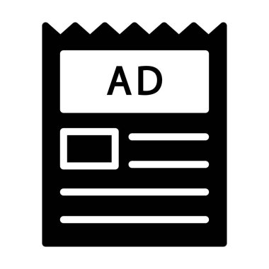 sayfa glyph düz vektör simgesi