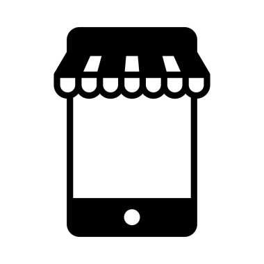 e ticaret glyph düz vektör simgesi