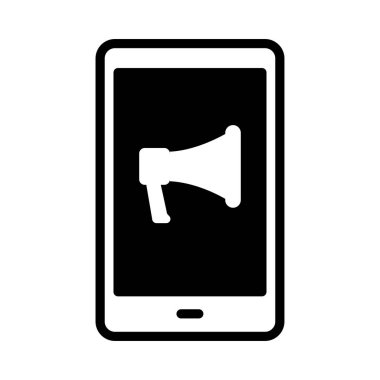 Mobil glif düz vektör simge