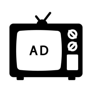 reklamlar glyph düz vektör simgesi