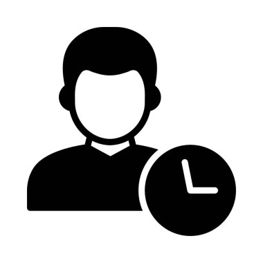 Kullanıcı glif düz vektör simgesi