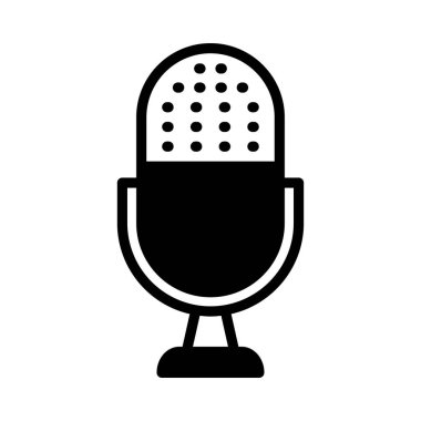 düz hoparlör glif simge vektör