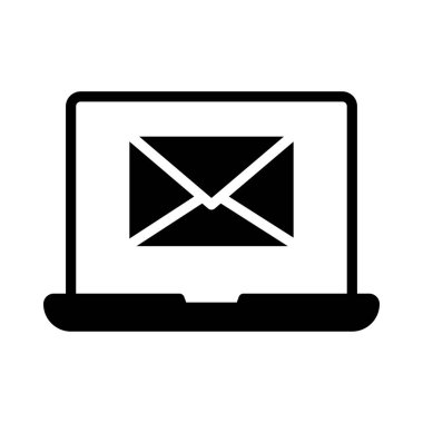 Mesaj glif düz vektör simge