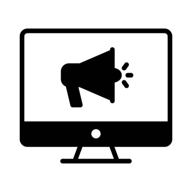 reklam glyph düz vektör simgesi