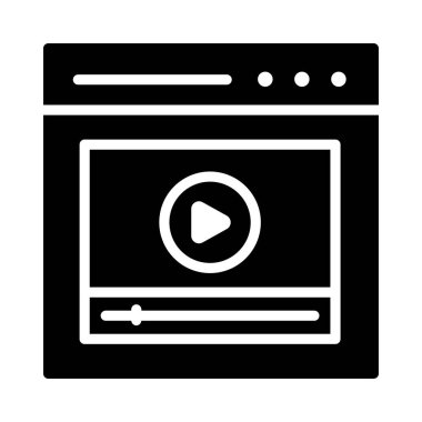 oyuncu glif düz vektör simgesi