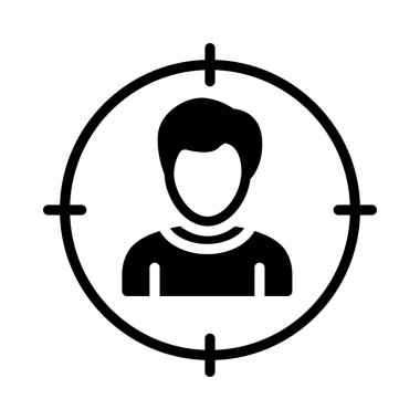 Kullanıcı glif düz vektör simgesi