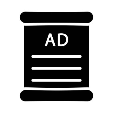 reklam glyph düz vektör simgesi