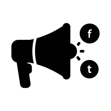 reklam glyph düz vektör simgesi