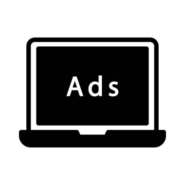 reklam glyph düz vektör simgesi