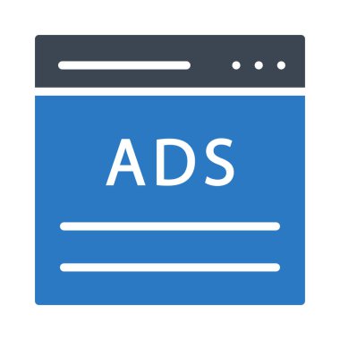 web sayfası glyph renkli vektör simgesi