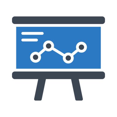 analitik glyph renk vektör simgesi