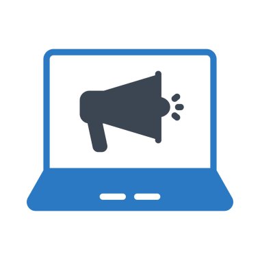 reklamlar glyph renk vektör simgesi