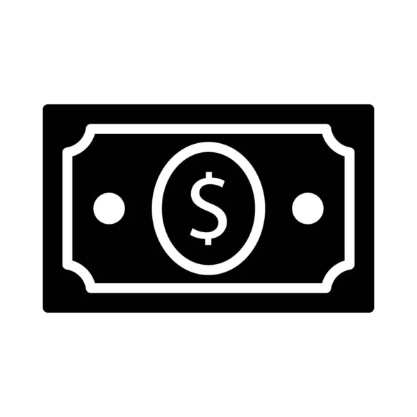 Cash Glyph Flat Vector Icon — Stock Vector