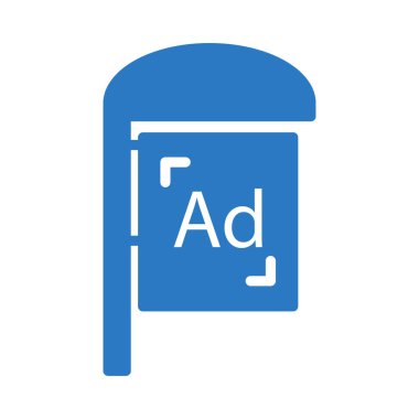 banner glyph renk vektör simgesi