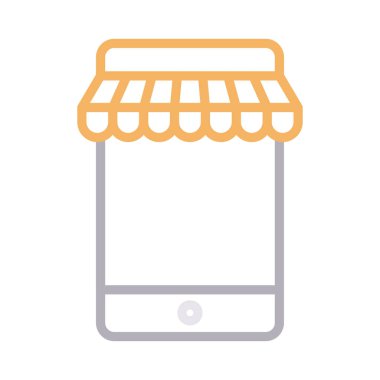 e ticaret renk çizgisi vektör simgesi