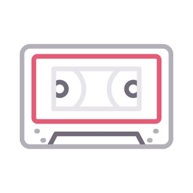 kaset renkli çizgi vektör simgesi