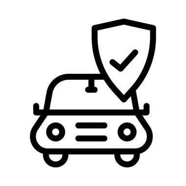 Araba ince çizgi vektör simgesi