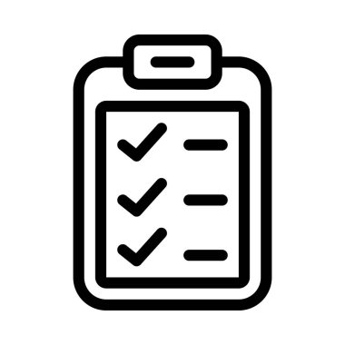 Denetim listesi ince çizgi vektör simgesi