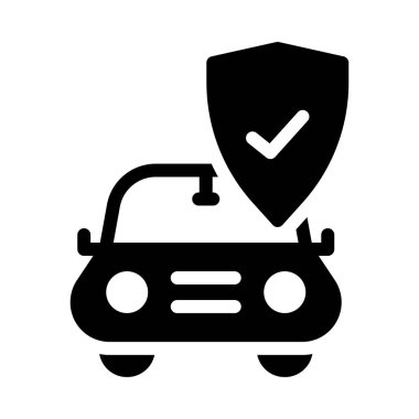 araba glyph düz vektör simgesi