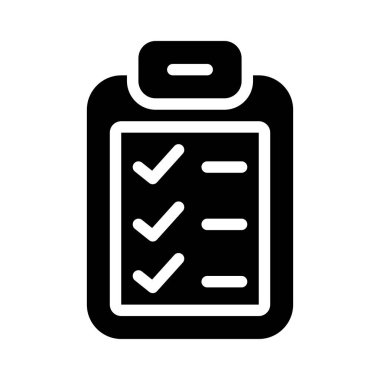 kontrol listesi glif düz vektör simgesi