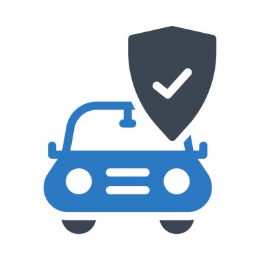 araba glyph renk vektör simgesi