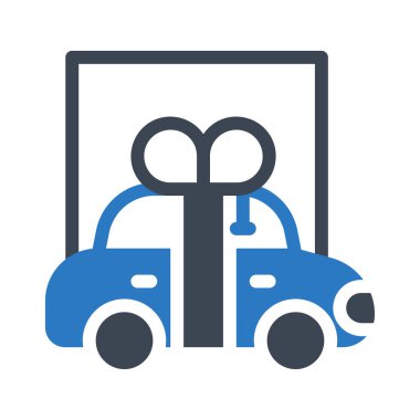 araba glyph renk vektör simgesi