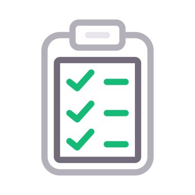 kontrol listesi renk çizgisi vektör simgesi