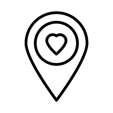 konum ince çizgi vektör simgesi