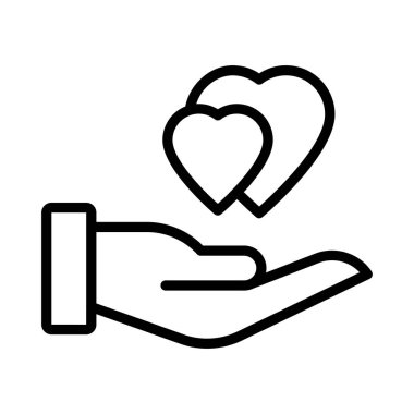 Kalp ince çizgi vektör simgesi