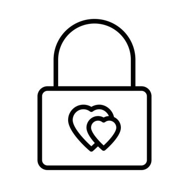 kilit ince çizgi vektör simgesi