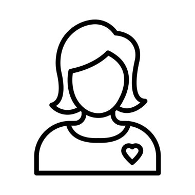 kadın ince çizgi vektör simgesi