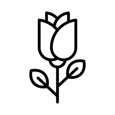 çiçek ince çizgi vektör simgesi