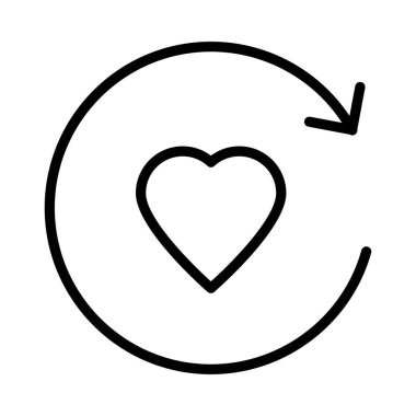 Kalp ince çizgi vektör simgesi