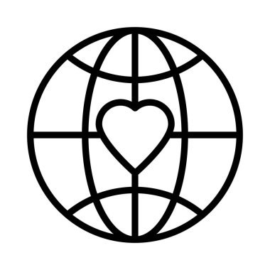 küresel ince çizgi vektör simgesi