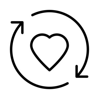Kalp ince çizgi vektör simgesi
