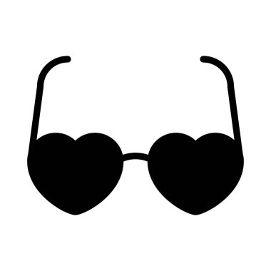 Gözlük glif düz vektör simge