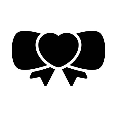 kravat glif düz vektör simge