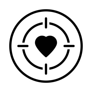 düz sembol aşk vektör