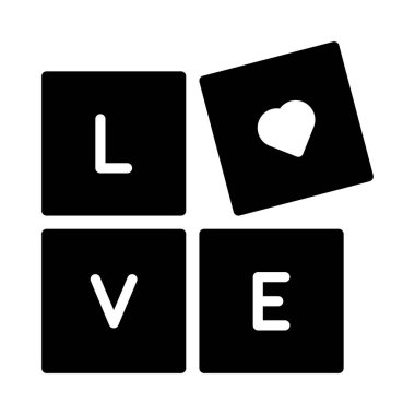 romantik glyph düz vektör simgesi