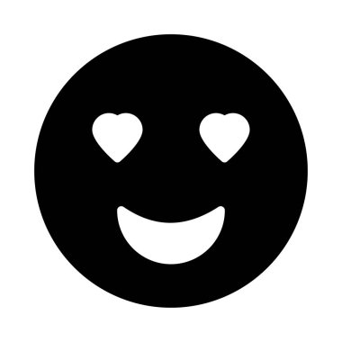 yüz glif düz vektör simgesi