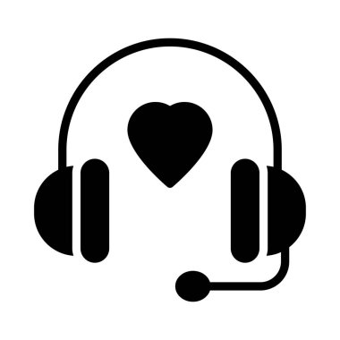 kulaklık glyph düz vektör simgesi